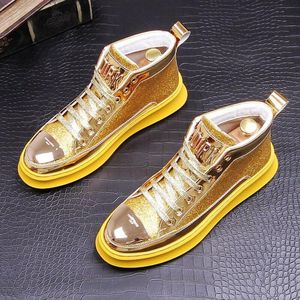 High Top S Network Men Red Verhooging Trend Persoonlijkheidsbord Schoenen Goud Casual pailletten Laarzen een peronaliteitsschoen Caual Boot