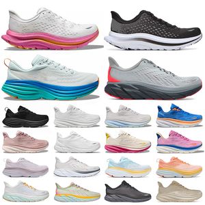 hokka clifton 9 hardloopschoenen dames heren bondi 8 kawana roze sharkskin diva ijsstroom beetje blauw zwart witte perzik zweep groot formaat 47 sport sneakers op wolken trainers