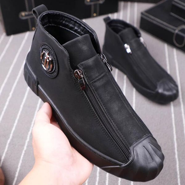 Top High Spring Cuir Quality Zipper Casual Board Shoe Designer Hot Designer Flat Zapatillas Hombre Crease-résistant aux camions pour hommes V1.17 546 S 93 S S