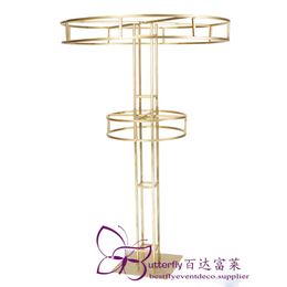 TORRE ALTA ELEVADOR FLORAL CON ESCALERAS DE ORO DE 10 PIES DE ALTO Guirnaldas DE FLORES DE METAL STAND DE DECORACIÓN DE FIESTA DE BODA278p