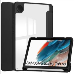 Coque arrière en acrylique transparent haute transparence avec trou pour stylo 2023, 8,7 pouces SM-X110 SM-115, étui pour tablette pour Samsung Galaxy Tab A9 plus