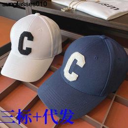 Version haute ce home 2023 classique C-lettre brodée casquette de baseball femmes petit parfum casual casquette bleu foncé