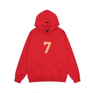 Version haute sweat à capuche Men de brouillard 7 Numéro de saison 7 Mentide et sweat à sweat rouge rembourré à capuche pour femmes