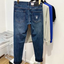 Version haute jeans pour hommes pd pantalons de créateurs logo classique pantalon brodé hommes occasionnels jeans lâches taille d'impulsion