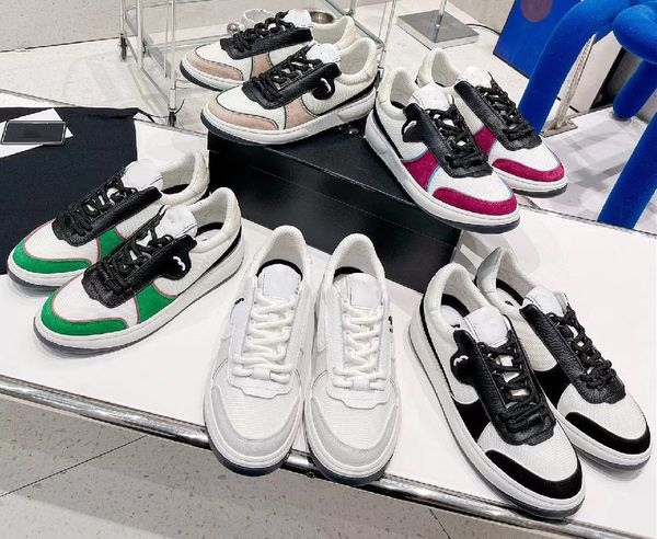 Alta versión de zapatillas de viento con fragancia pequeña, zapatos de tabla de Panda de colores a juego, zapatos informales de tela nueva para mujer 2023