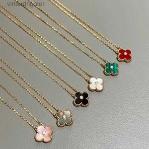 Hoge versie origineel 1to1 merk ketting v gold high edition Vancefe vier blad gras ketting natuurlijke fritillaria malachiet designer hoogwaardige choker ketting