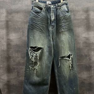 Pantalon en Denim de famille aristocratique sale teint caché Paris B, jean Os ample pour hommes et femmes, Version haute