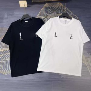 Hoge versie zomer Nieuw trendy merk Luo Jia l Family Losse en comfortabel stel puur katoenen korte mouwen T -shirt