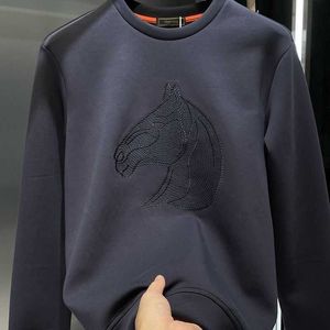 Hoge versie trui heren sweatshirt H ontwerper hoodie ruimte katoen borduurwerk trui jas mannen vrouwen casual lange mouw t-shirt