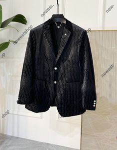 Version haute vêtements occidentaux hommes Blazers 24ss designer automne luxe manteau d'extérieur slim fit double lettre imprimé patchwork manteaux hommes veste de costume décontractée