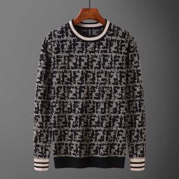 Hoge versie wollen trui designer hoodie f jacquard t-shirt met lange mouwen heren gebreide truien winter warm sweatshirt heren dames trui jas