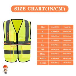 Hoog zichtbaarheid Mesh Safety Reflective Vest met zakken en ritswaastcoats jas werkkleding vesten beschermende kleding