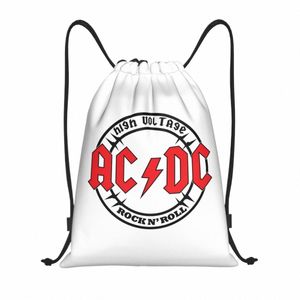 Sacs à cordon haute tension AC DC Femmes Hommes Portable Gym Sports Sackpack Rock Heavy Metal Band Shop Sacs à dos de stockage 19j7 #