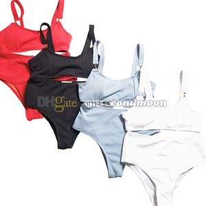 High Waist Beach Wear Women Split Bathing Fissure Sexy Tank Swimwwear Two Piece Set Swimsuit