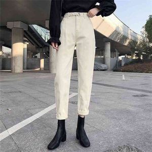 Hoge taille Jean Femme Casual Losse Vintage Denim Broek Vrouwen Zwart Mom Jeans Plus Size Pocket 210520