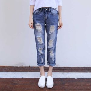 Hoge taille jeans voor vrouwelijke moeder jeans gescheurd vriendje vrouw plus size harem broek dames broek vrouwelijk Koreaans 210608