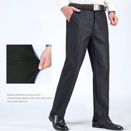 Pantalon de costume pour hommes taille haute de haute qualité été droit affaires automne robe pantalon formel grande taille pantalon classique YYQWSJ 240105