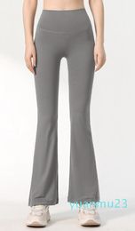 Pantalon taille haute sans ligne en T, Slim, Micro Flare, port externe, jambes larges, pantalon de sport de levage des hanches pour femmes
