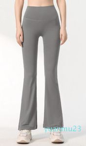 Pantalon taille haute sans ligne en T, Slim, Micro Flare, port externe, jambes larges, pantalon de sport de levage des hanches pour femmes
