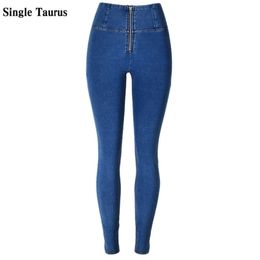 Hoge Taille Push Up Jeans Vrouw Streetwear Skinny Denim Broek Mujer Blauw Stretch Spandex Potlood Jeggings Trainingspak Spodnie Damskie 210809