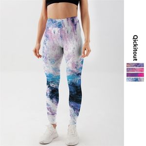 Taille haute Push Up Sunset Tie-dye Encre Leggins Femmes Fitness Running Gym Pantalon Énergie Leggings Sport Fille 210925