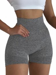 Taille haute Push Up Entraînement Yoga Sports Shorts Élastique Respirant Lift Butt Fitn Femmes Gym Courir Ventre Ctrol Pantalon Court 92ma #