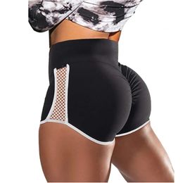 High Taille Side Hollow Out Sport Short Stitching rekbare broek Plus Size Slim Fit Black Pants Run Oefening Yoga 240508