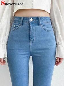 Taille haute Skinny crayon jean femme grande taille Streetwear mince Stretch Denim pantalon printemps mode coréenne décontracté Kot Pantolon 240318