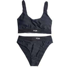 Traje de baño de cintura alta Bikinis de diseñador para mujer Conjunto Traje de baño sexy dividido Traje de baño de verano