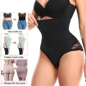 Hoge Taille Trainer Slipje Body Shaper Kanten String Afslanken Buik Tummy Vrouwen Shapewear Butt Lifter Knickers Sexy Slips S6XL 240110