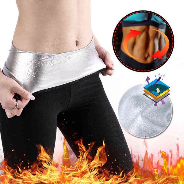 Taille haute femmes sauna yoga pantalons de survêtement minceur corps shapers sport leggings fitness stretch perdre du poids collants pantalon H1221