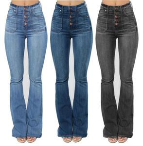 Hoge taille dames laars gesneden jeans mode magere denim casual slanke wideleg flare broek plus size kleding xs4xl6797748