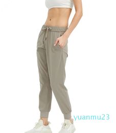 Pantalon de Yoga taille haute pour femmes, pantalon de Sport à séchage rapide, avec cordon de serrage, vêtements de Sport décontracté, ample, Fitness, course à pied