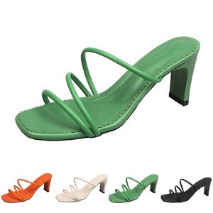 Femmes hautes talons sandales pantoufles chaussures gai mode triple blanc noir rouge jaune vert brun couleur99 577 571 598