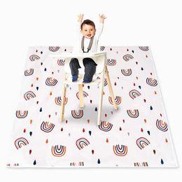 Highchair Splash Mat Antislip voor onder hoge stoel Kunst Ambachten Playtime Waterdichte vloer Spill Mat Mess Mat en Tafelkleed 110x110cm