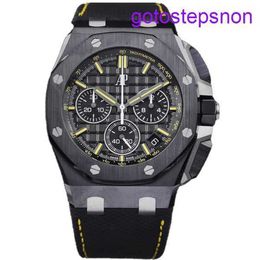 Highend AP Wrist Watch Royal Oak Series Offshore 26420CE Plaque noire Jaune d'aiguille Stripe Gravure Automatique Mécanique pour hommes Plaque de montre 43 mm