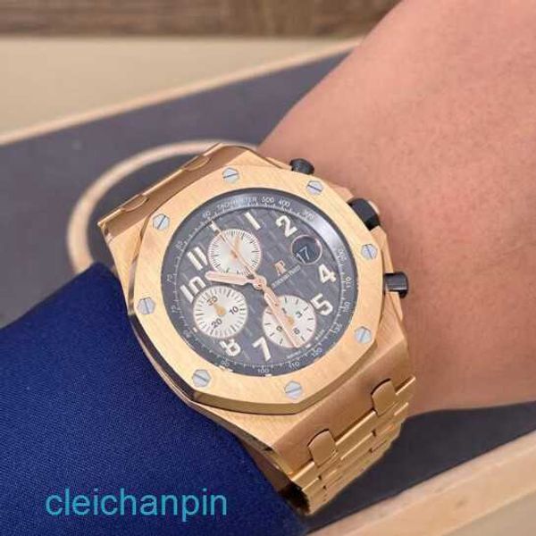 Highend AP Wrist Watch Royal Oak Offshore Series Mens 42mm Diamètre Precision Steel 18K Rose Gold Leisure Luxury Watch 26470OR.OO.1000OR.02