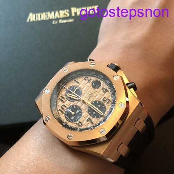 Highend AP Wrist Watch Royal Oak Offshore Series Mens 42mm Diamètre Precision Steel 18K Rose Gold Casual Watch 26470OR.OO.A002CR.02