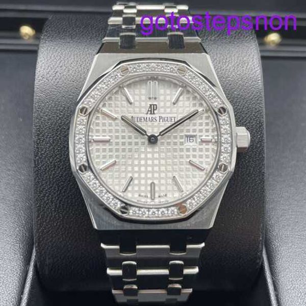 Highend AP Wrist Watch Royal Oak Series Watch Womens Watch 33 mm Diamètre Quartz Movement Précision Steel Platinum Casual Mens Watch 67651st