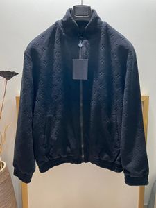 Veste de marque haut de gamme automne hiver technologie jacquard de haute qualité vestes de taille américaine haut de luxe hommes veste zippée noire décontractée