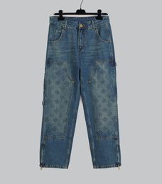 Jeans de marque haut de gamme mode impression tridimensionnelle conception taille américaine jeans bleu luxe haute qualité beaux jeans pour hommes