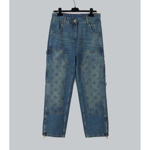 Highend merkontwerper jeans mode driedimensionaal drukontwerp Amerikaanse maat blauwe jeans luxe knappe herenjeans van hoge kwaliteit