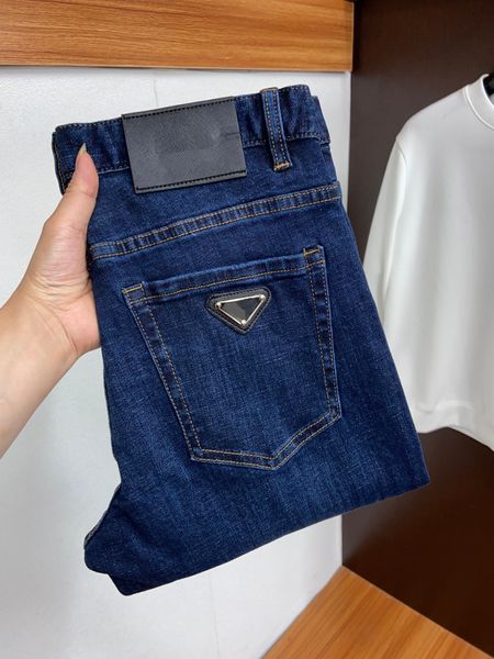 Jeans pour hommes de marque Highend Simple Couleur solide confortable Blue Casual Pantal