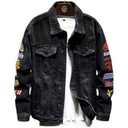 Highend Denim Jas Heren Modemerk Lente Losse Hip Hop Borduren Knappe Top Honkbal Uniform Jas Man 240319