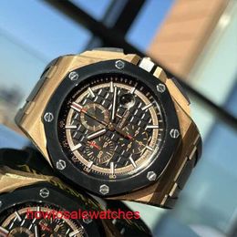 Reloj de pulsera AP caliente de gama alta Royal Oak Offshore 26401 Maquinaria automática Reloj de lujo para hombre en oro rosa de 18 quilates
