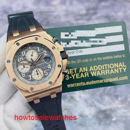 Reloj de pulsera AP de gama alta Royal Oak Offshore Series 26470OR reloj para hombre 18K oro rosa fecha temporizador 42mm reloj mecánico automático