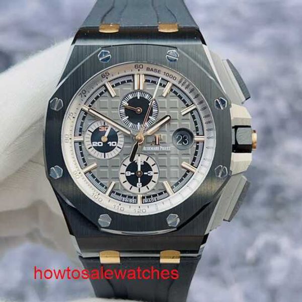 Montre-bracelet AP haut de gamme Royal Oak Offshore série 26415CE édition limitée allemande de 300 montres mécaniques rares en céramique noire avec une valeur esthétique ultra élevée
