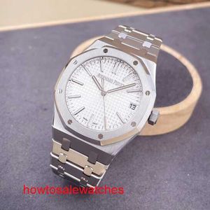 Montre-bracelet AP haut de gamme Royal Oak série 15510ST plaque blanche en acier de précision pour hommes mode loisirs affaires montre de sport ensemble de montres du monde
