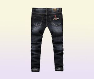 Highend Men039s Denim Jeans Pies Pants Fit Slim Outumn Casual STRING Allmatch Bordery Little Bee Teenagers Pencil 2111102562684