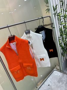 Gilet tricoté haut de gamme pour hommes, design de poche, couture, fermeture éclair, gilet de styliste de marque de luxe de haute qualité